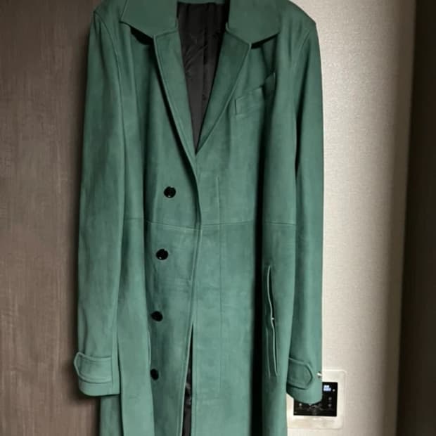 디올 남성 그린 스웨이드 코트 새상품
