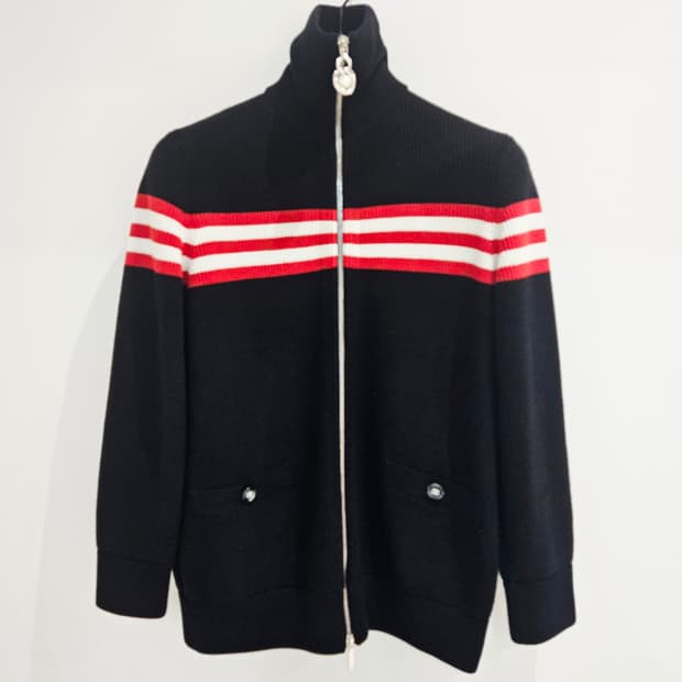 샤넬 집업 가디건 긴팔 코튼+캐시미어 니트 P777518