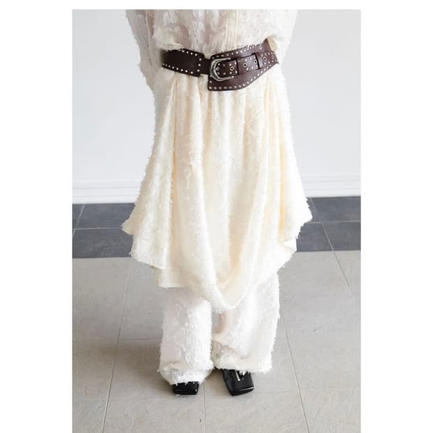 에핑글러 자카드 드레이프 스커트 아이보리