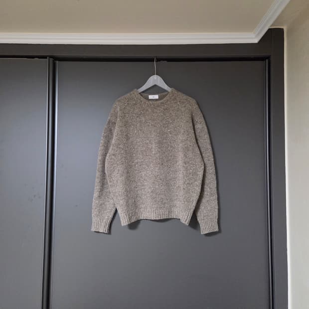 [1] SEW 도네갈 모헤어 트위드 라운드 니트 베이지 /스테디에브리웨어