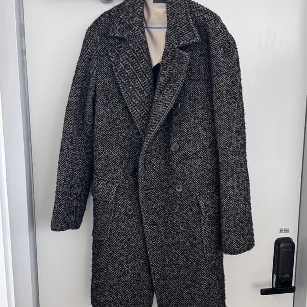 트위드 더블 라펠 코트