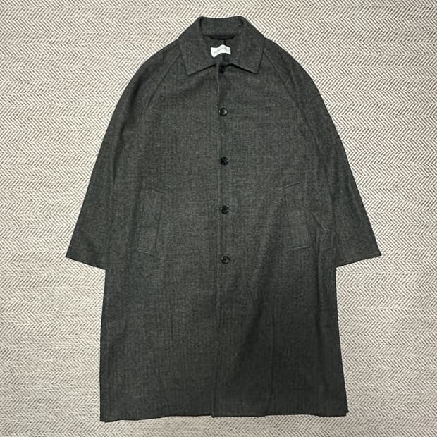 GLOBAL WORK herringbone balmacaan coat