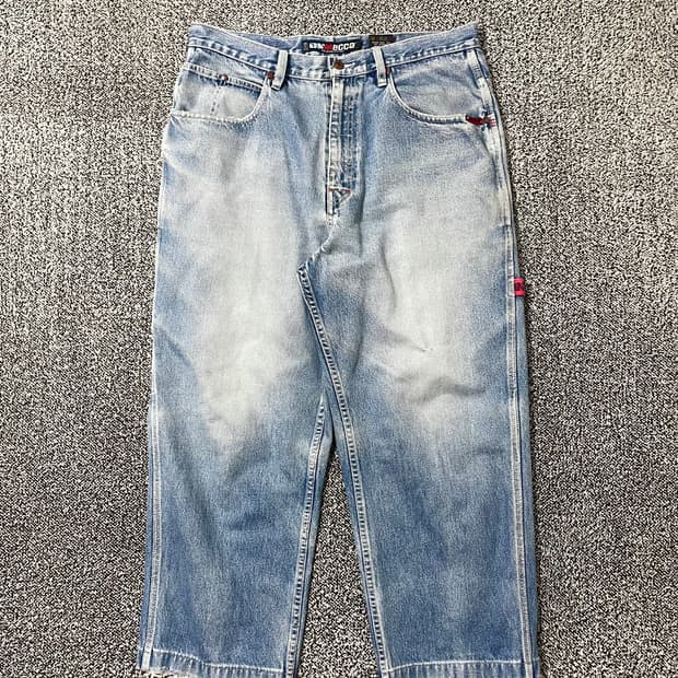 빈티지9. DN MECCA 루즈핏 청바지 데님팬츠 스트랩 포인트