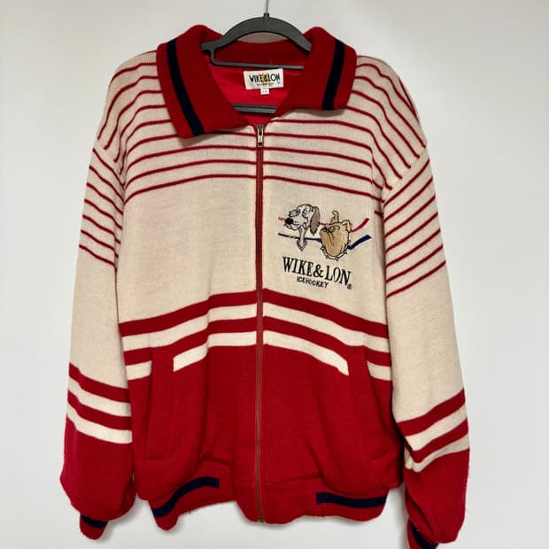 미국감성 Wike&Lon 아이스하키 니트 집업 105