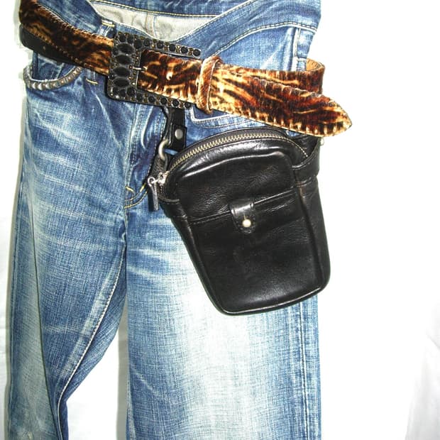 레오파드 호피 송치털 벨트