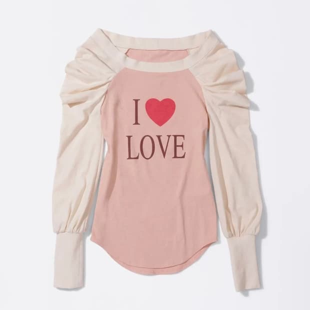 스컬프터 love off shoulder tee peach