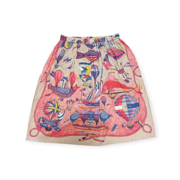 모리걸 열기구 벌룬 패턴 스커트