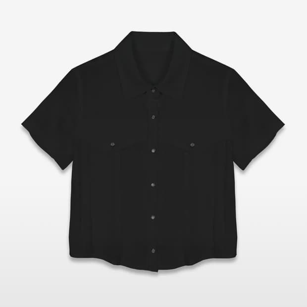 마롯 웨스턴 크롭 셔츠 블랙 화이트