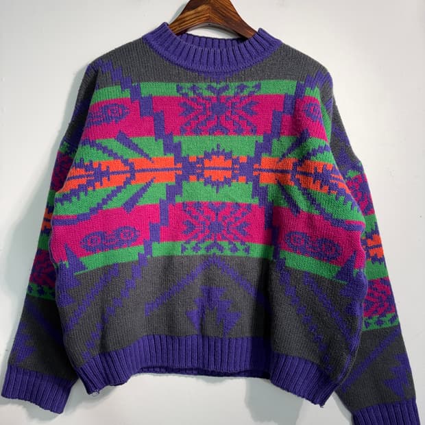 [L] 90s 노르딕 크롭니트 