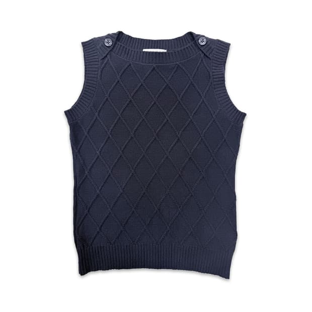 빈티지 BRICK HOUSE 네이비 어깨 단추 베스트