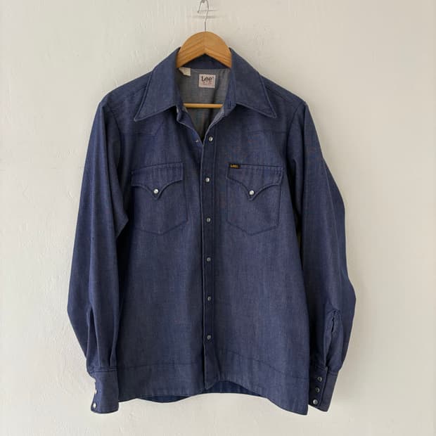 70's Lee Chambray Denim Western Shirt.