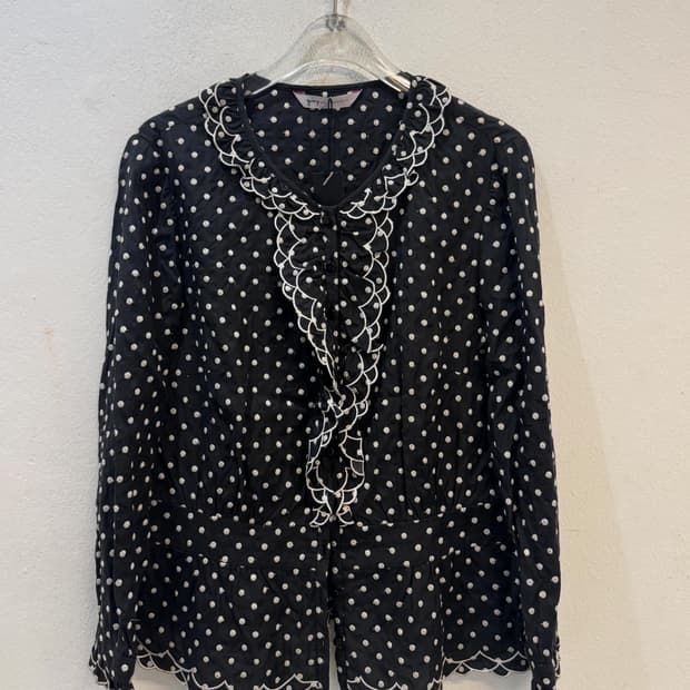 vintage dot lace blouse