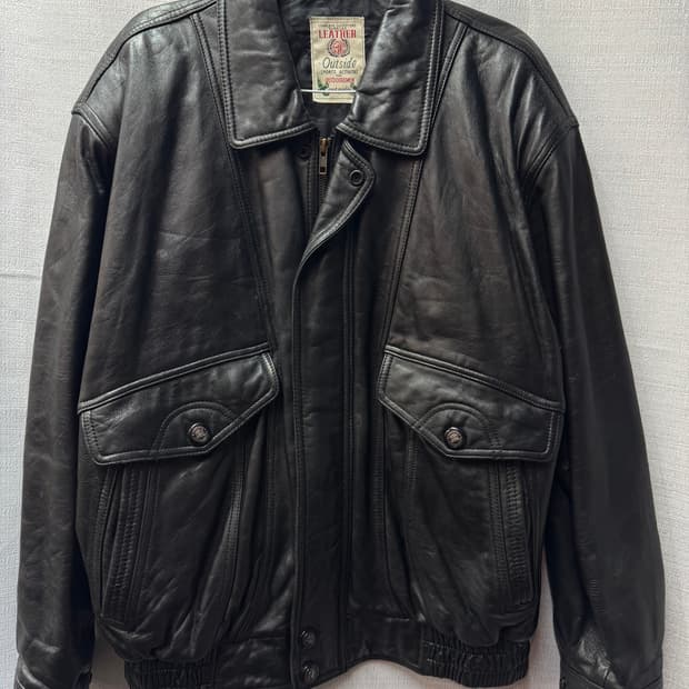 토스카나 헤비 리얼가죽 보머 자켓 L
