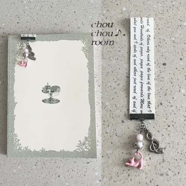 리본 펜던트 책갈피 ⊰meow melody⊱ bookmark