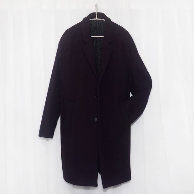 시스템 옴므 딥퍼플 멜튼울 캐시미어 클래식 체스터 코트 (100)