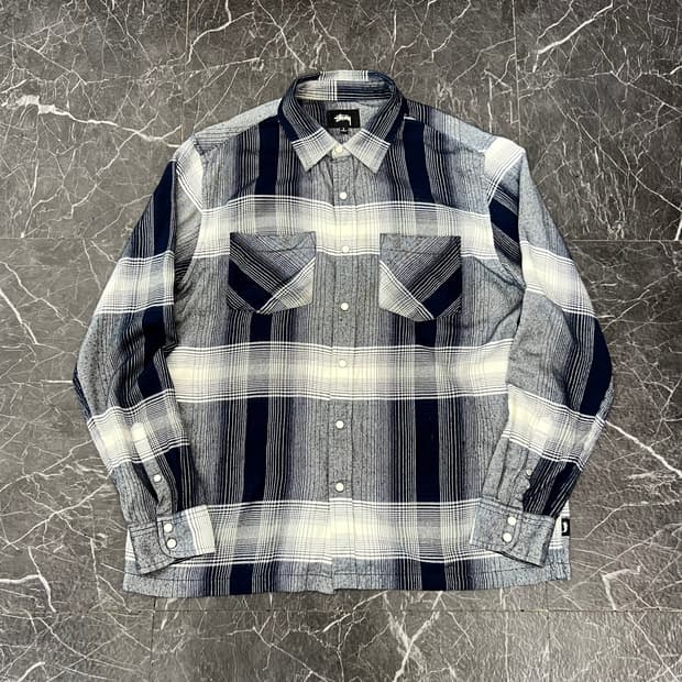 스투시 섀도우 플래드 웨스턴 체크 셔츠
