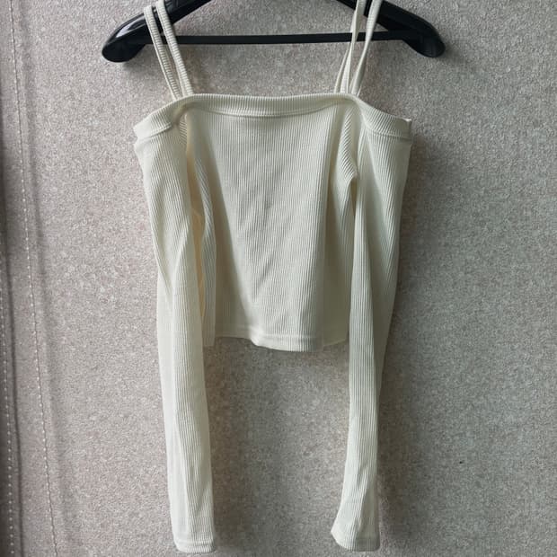 아이보리 골지 오프숄더