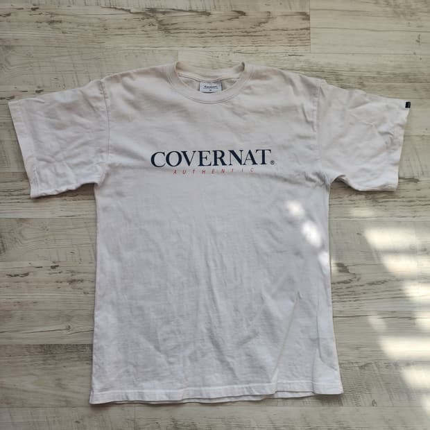 COVERNAT 커버낫 화이트 반팔 티셔츠 팜. M(100)사이즈