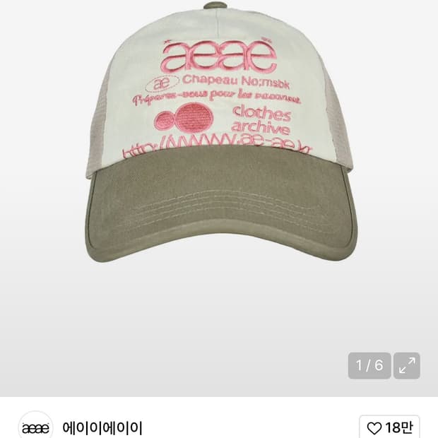 에이이에이이 WEB LOGO MESH CAP [OLIVE/BEIGE]