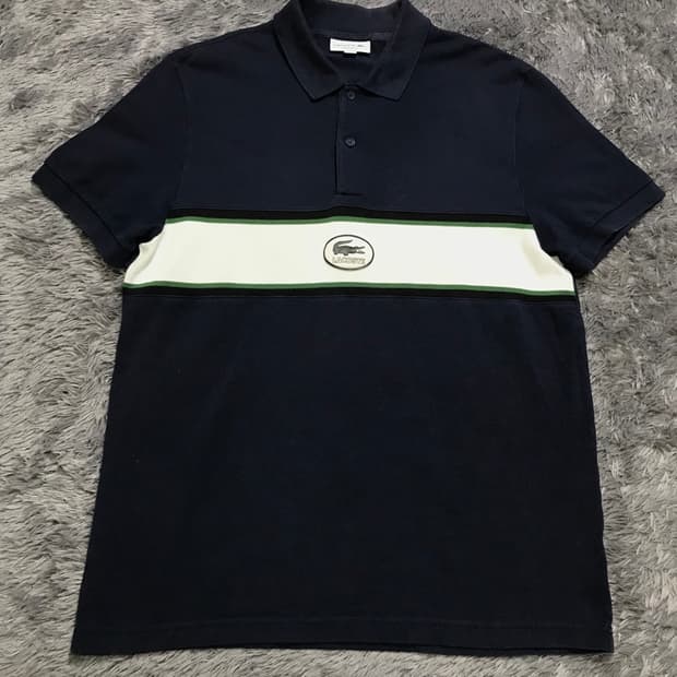 [[5] 라코스테(LACOSTE) 로고 와펜 반팔 폴로티셔츠@590