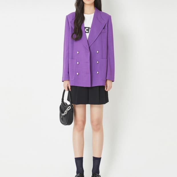 럭키슈에뜨 칼라 엠브로이더리 더블자켓 36사이즈