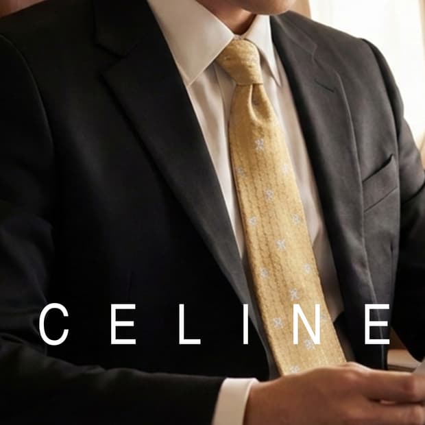 셀린느 레몬 트리오페 자카드 넥타이 9.2cm S~A+등급 K2539