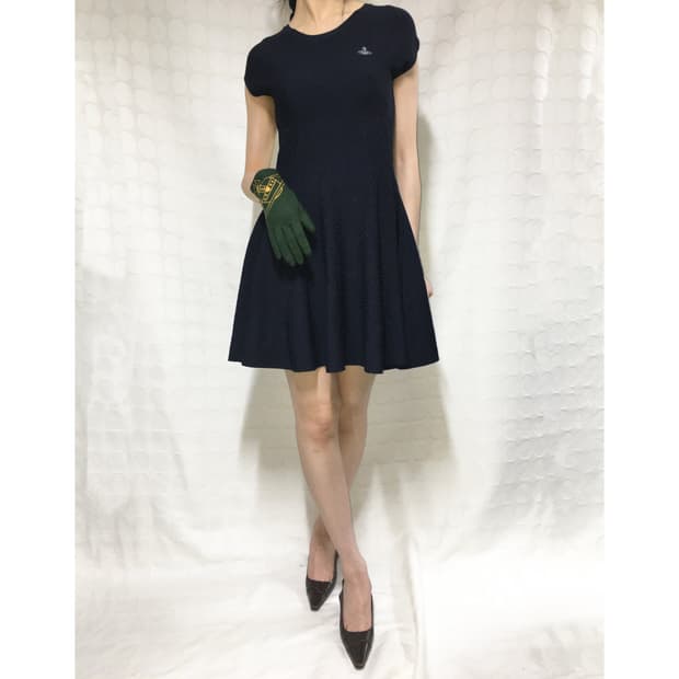 비비안 웨스트우드 네이비 니트 발레 원피스