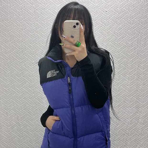 노스페이스 눕시 Y2K 90's 퍼플 구스다운 패딩 조끼 S C08542