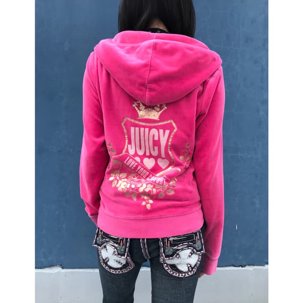 Juicy Couture Y2k  Velvet Hood Zip up