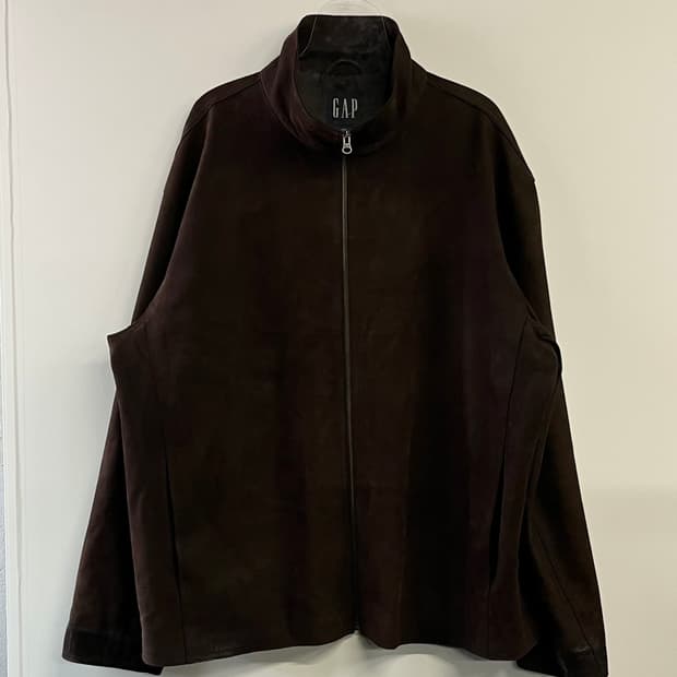 90s 올드갭 풀집 브라운레더 자켓