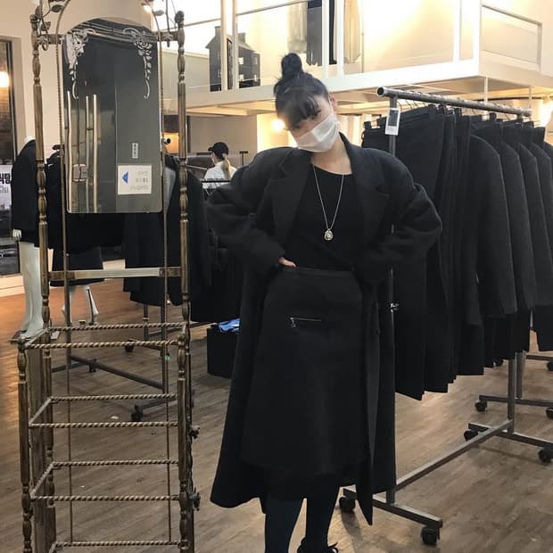 에옹쓰 라이닝 패딩 스커트 s