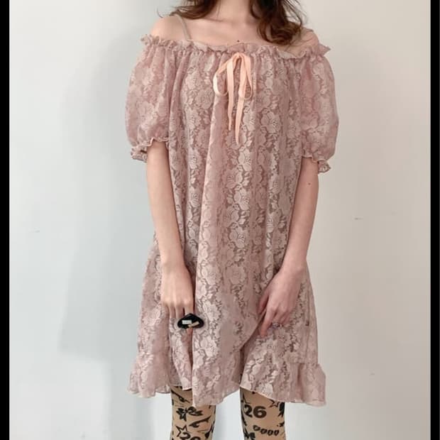 샵페어리 rosie lace dress nude