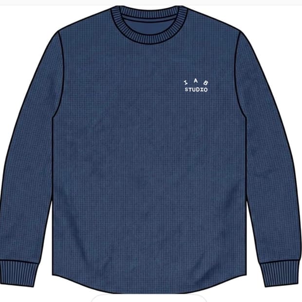 아이앱 와플 롱 슬리브 네이비 L