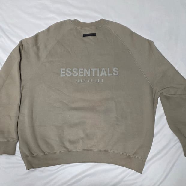 에센셜 피어오브갓 피오갓 올리브 기모 맨투맨 XL 가단 76cm