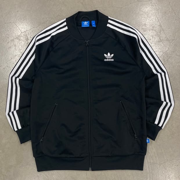 아디다스 블랙 컬러 슈퍼스타 빅로고 트랙탑