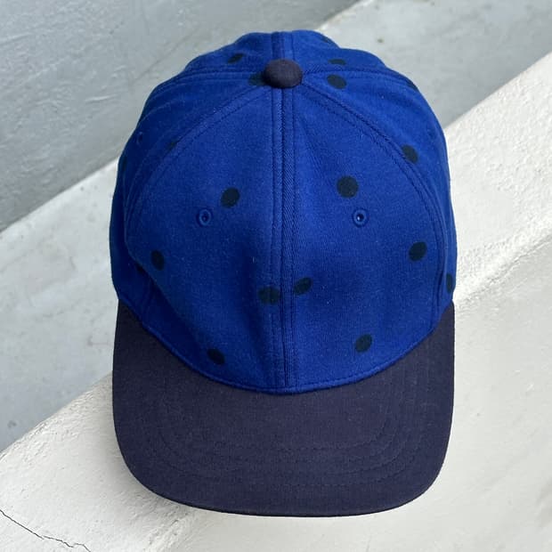 [F] 빈폴 도트패턴 블루네이비 볼캡 모자