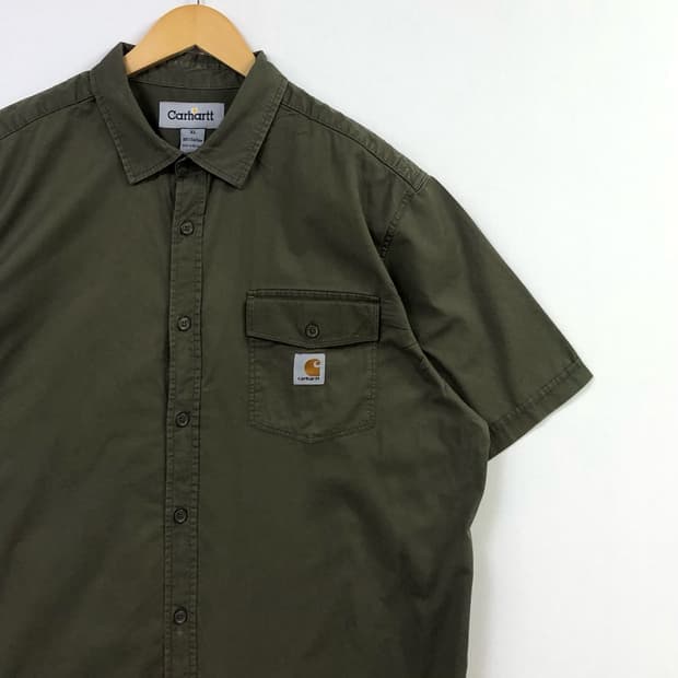 XL 칼하트 카키 워크 셔츠