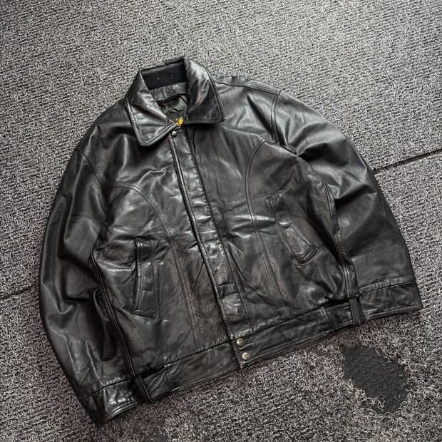 빈티지 아카이브 램스킨 봄버 레더 자켓 3358