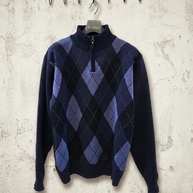 BFL 남성 아가일 반집업 니트 95