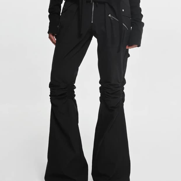 나체 EXPOSURE ZIP DETAIL PANTS BLACK