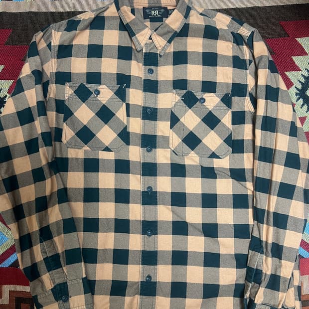 더블알엘 rrl 버팔로 체크 워크셔츠 XL