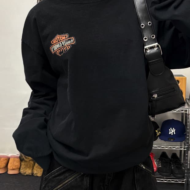 할리데이비슨 바쉴드 로고 롱슬리브 티셔츠 