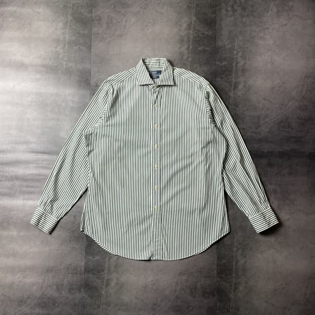 RALPH LAUREN 랄프로렌 그린 스트라이프 코튼 셔츠 A00418