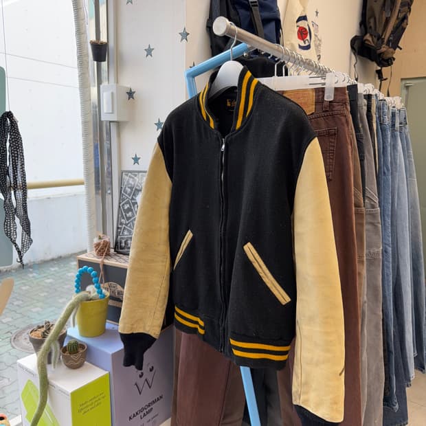 vtg wool leather varsity jacket