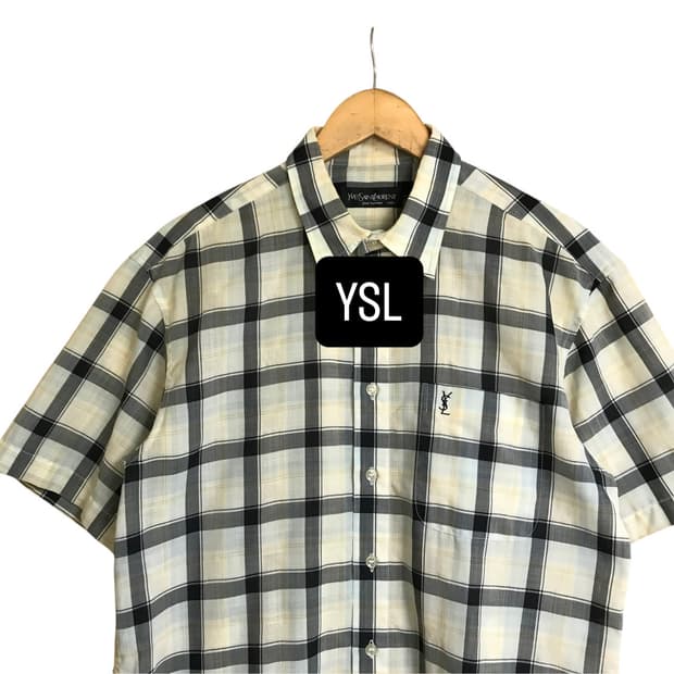 입생로랑 90s 반팔 체크셔츠