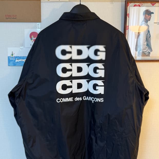 [XL]꼼데가르송 CDG 로고 코치자켓 블랙