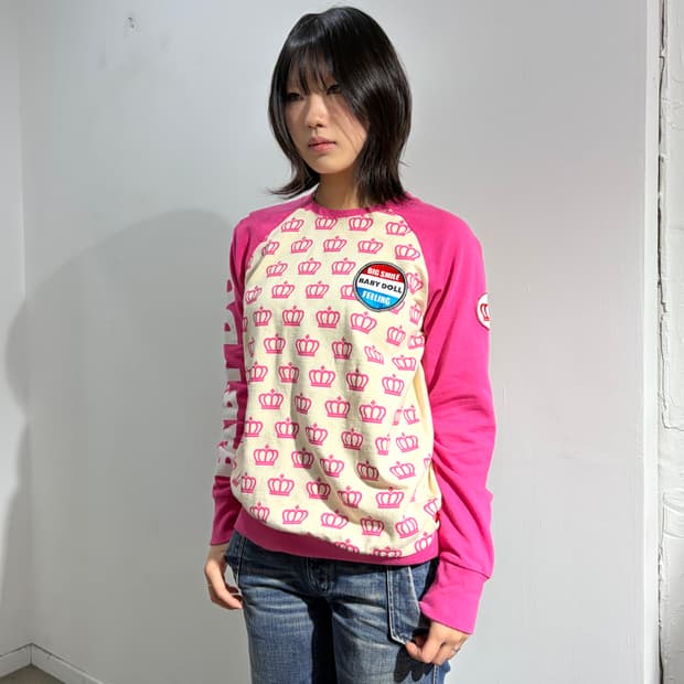 베이비돌 핑크 맨투맨 티셔츠