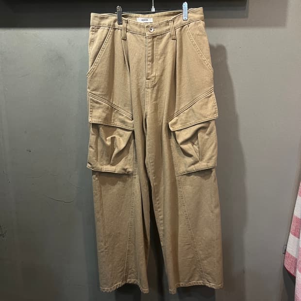 (S)카고 와이드 코튼 팬츠