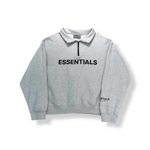 100 피오갓 에센셜 반집업 크림 맨투맨