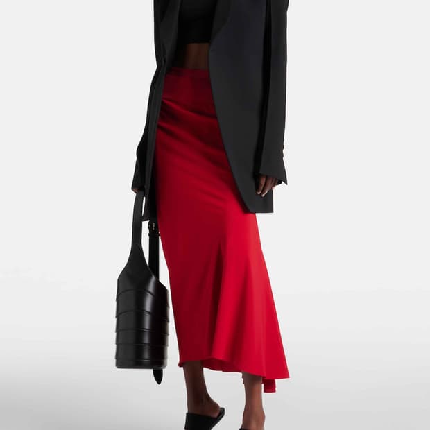 릭오웬스 하이라이즈 실크 스커트